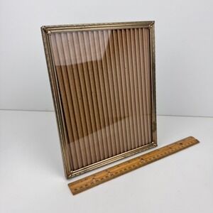 Vintage 8x10inch Gold Metal Tabletop Wall Frame Easel back Textured Accents